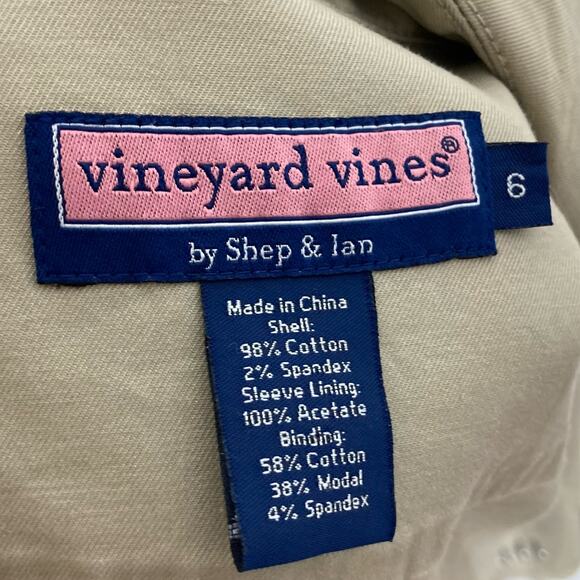 NWOT VINEYARD VINES Blazer 
6 Beige 5 Anchor Metal Buttons Unlined Cotton - Picture 4 of 9
